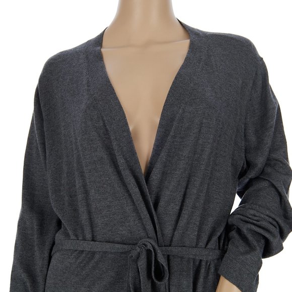 Eileen Fisher Belted Gray Open Cardigan Tencel Cotton Silk Women's Medium - Picture 5 of 11